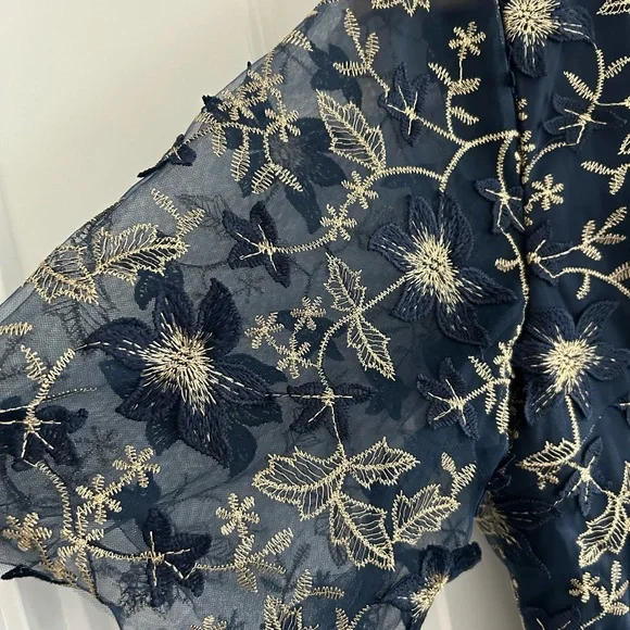 Baltic Born Navy and Gold Floral Maxi Dress - Picture 6 of 16